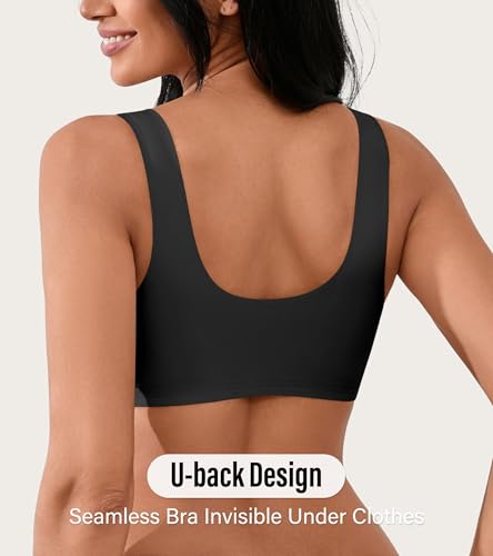 Image of Front Closure Bras for Women Seamless Wireless Push Up Bra No Underwire Full Coverage Comfort Bras Mastectomy Bralettes