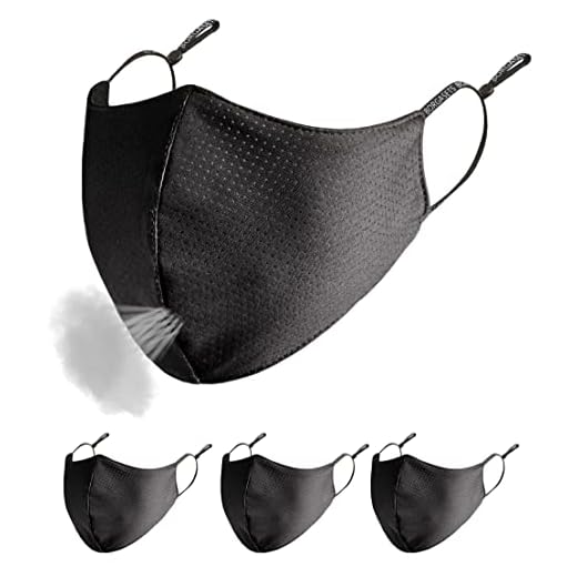 Borgasets Reusable Face Mask for Men Women Youth Adjustable Breathable Washable Sports Masks 3 Pack