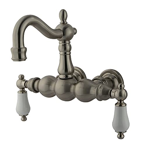 Kingston Brass CC1005T8 Vintage Clawfoot Tub Faucet, 3-3/8-Inch Center, Brushed Nickel