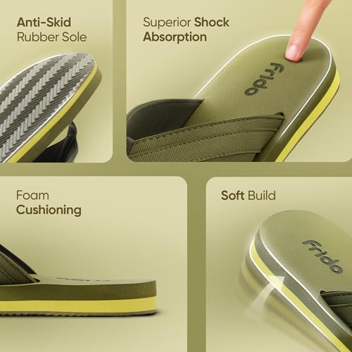 Image of Frido Cloud Comfort Slippers for Women & Men | Available in 2 Options- Arch Support & Without Arch |Orthopedic Soft Home Chappal Unisex Slipper, House Slipper with Anti-Skid Sole for Home Use & Casual