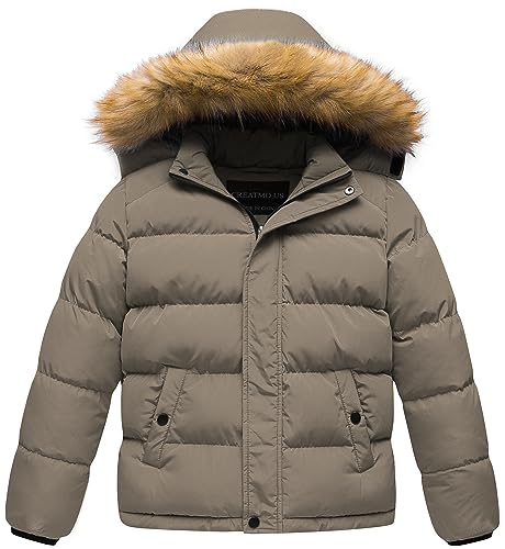 Image of CREATMO US Boy's Water Resistant Winter Coats Warm Fleece Lined Outwear Windbreaker Ski Jacket