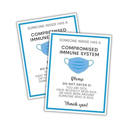 Immune Compromised Person Inside Door Sign 6pk 8.5x11” Mask Please Wear Home Healthcare Hospice Immunocompromised Individual