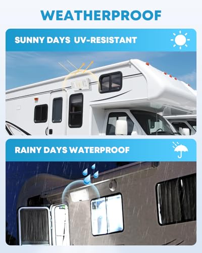 Image of Kohree LED RV Exterior Porch Utility 320 Lumen Light with Switch 12V Replacment Light for RVs, Trailers, Campers, 5th Wheels., White Base, Included Clear and Amber Lenses Removable