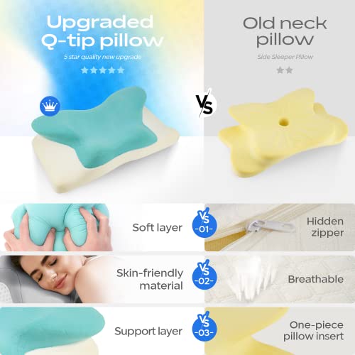 Onerisly Neck Pillow For Pain Relief Sleeping,Side Sleeper Pillow For Neck And Shoulder Pain,Ergonomic Contour Neck Supportive Cervical Pillows,For Stomach Back #TOP5