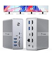 TobenONE DisplayLink Docking Station 4 Monitor with 4 HDMI, 18-in-1 Quad/Triple 4K@60Hz Display D...