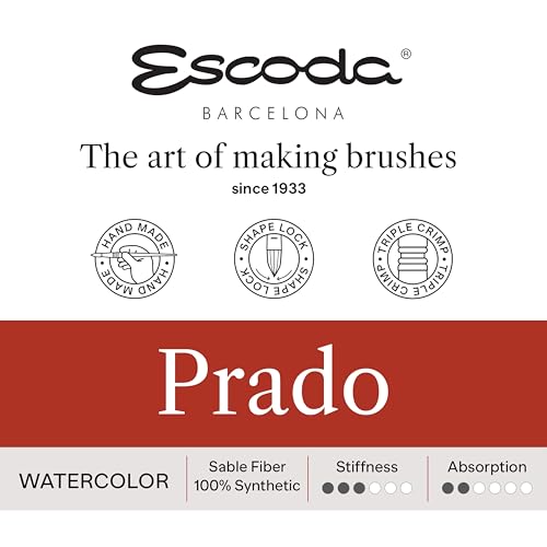 Image of Escoda | Watercolour | Artist Set Alvaro Castagnet 1 | Size 8,10,12 | 3 Brushes Long Handle | Synthetic tame | Round Pointed
