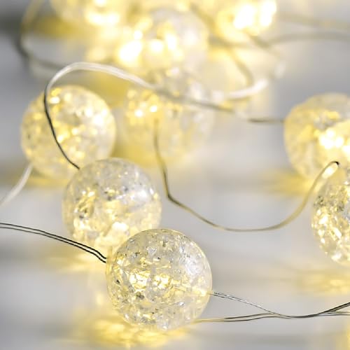 Lichterkette Kugeln Innen Außen 1M 10 LED Kristall Kugeln...