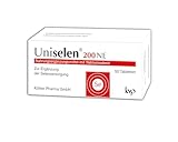 Uniselen 200 NE Tabletten – 200 µg hochdosiertes Selen (Natriumselenit) für eine normale Immunsystem- und Schilddrüsenfunktion und zur Unterstützung normaler Haare & Nägel, glutenfrei, vegan, 50 St