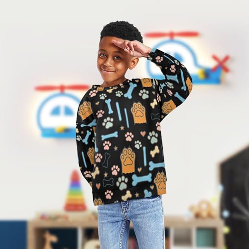 JUNZAN Cartoon Cute Dog Elements Kids Girls Hoodie Sweatshirt Long Sleeve Fall Tops Shirts Sports 4T4