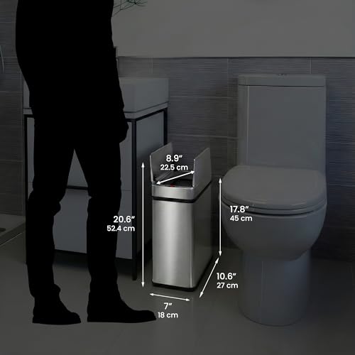 Tacho de basura rectangular acero inoxidable 15 litros con sensor miniatura 6