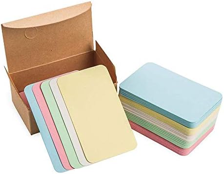 Blank Index Business Message Cards Vocabulary Word Card DIY Gift Tags Card About 100pcs,Colour