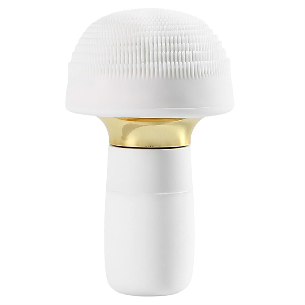 Brosse exfoliante visage en silicone blanc avec massage vibrant haute fréquence