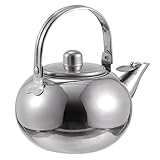 Ciieeo Edelstahl Teekessel mit Siebeinsatz Tragbarer Haushaltsteekessel Hitzebeständig mit Praktischem Griff für Zuhause und Entspanntes Teekochen