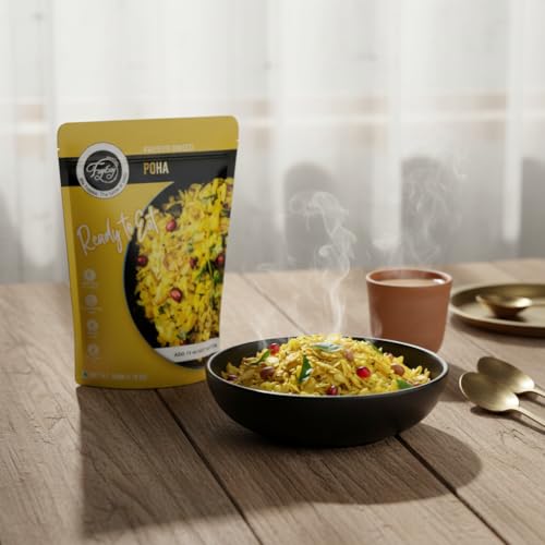 Image of FzyEzy Freeze-Dried Poha - 50g |Authentic Traditional Indian breakfast | Ready-to-Eat Instant Poha| Gluten-Free Poha with No Preservatives | Low calorie breakfast | Just Add Hot Water | Travel-friendly breakfast snack