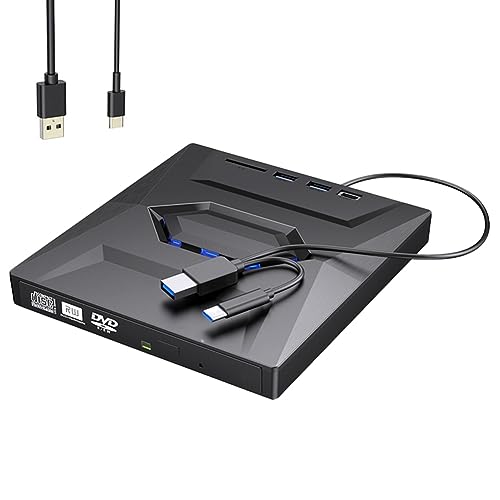Graveur DVD externe USB 3.0 Type C pour PC portable, lecteur CD fin et rapide sans pilote