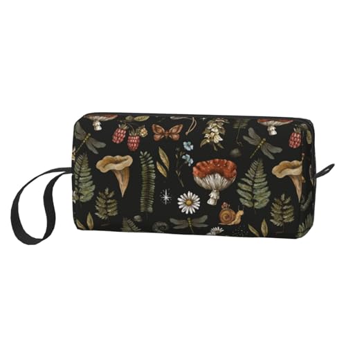 Vintage Mushroom Witchcraft Witchy Makeup Bag Organizer Small Cosmetic Bags Portable Travel Toiletry Bag With Handle Simple Accessories Storage Zipper Pouch For Women Girl2