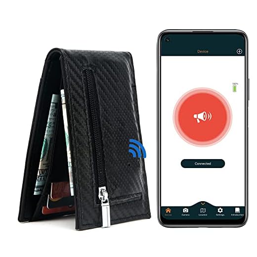SMART LB Anti-Lost Bluetooth Wallet Tracker & Finder GPS Position Locator Slim Money Clip Wallet Credit Card Holder Gifts for Men