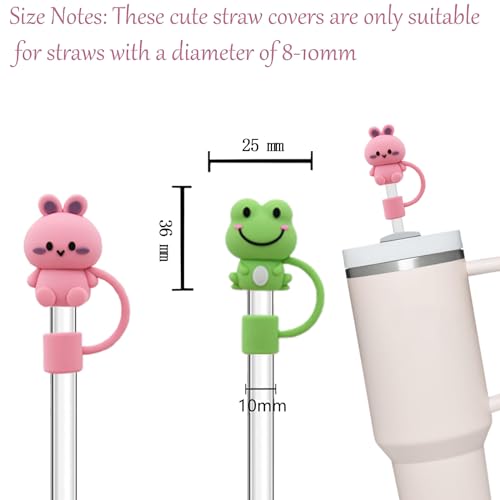 Image of 22P Straw Cover for Stanley Cup, Silicone Straw Topper for Stanley Cup 30&40oz with Tumblers, 10mm 0.4in Lid Accessories (Reusable)