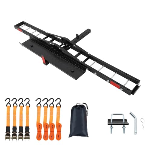 Porta motocicletas para coche con rampa, acero resistente 500 lb miniatura 1