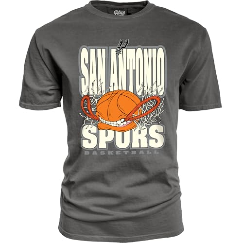 San Antonio Spurs NBA Officially Licensed Youth T-Shirt Ringspun Basketball Bite, Medium Black