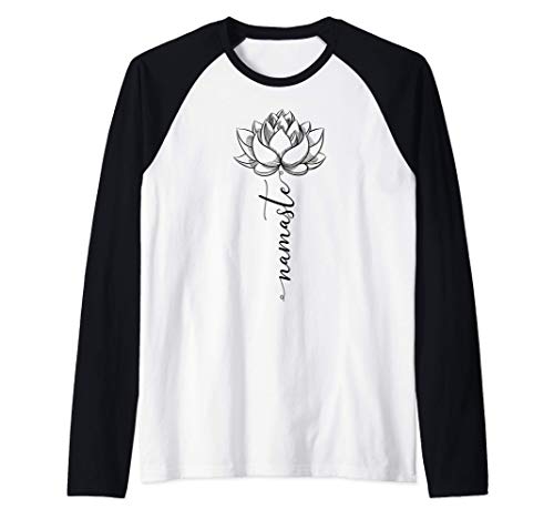 Lotus Yoga Namaste Kundalini Sat Nam Wahe Guru Yogi Zen Maglia con Maniche Raglan