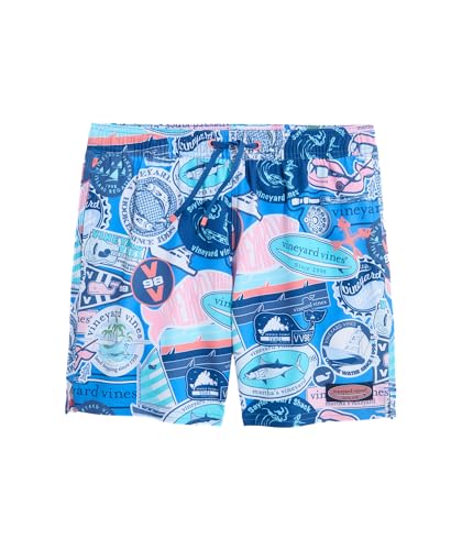 vineyard vines Boys Printed Chappy Swim Trunks, Ice Water
