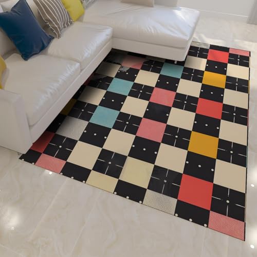 Tapis 80x150cm à carreaux lavable pour chambre de bébé - 2
