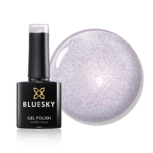 Bluesky Esmalte de uñas de gel, In A Faraway Land Ch04, morado flitter, lila, larga duración, resistente a las astillas, 10 ml (requiere secado bajo lámpara LED UV)