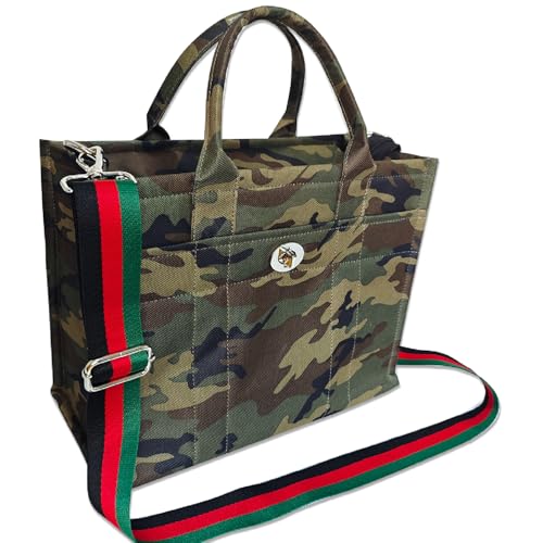 Image of Dyalsa Tote Bags for Women, Canvas Handbag Tote Purse Crossbody Bags with Zip Casual Shoulder Bags for Work and Travel
