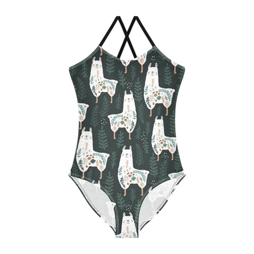 Image of Girls one Piece Swimsuit Summer UPF 50+ Quick Dry Beach Bathing Suit with Straps Swimwear 3-10 Years