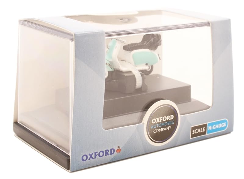 Scooter Oxford Diecast 1960s Azul y Blanco 1:76 miniatura 5