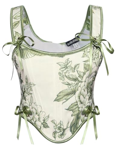 Image of Scarlet Darkness Corset Tops for Women Renaissance Floral Bustier Tops