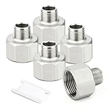 TAISHER 5PCS 304 Stainless Steel Pipe Fitting, Reducer Adapter, 1/2' NPT Male x 1' NPT Female, Reducing Pipe Adapter Fitting
