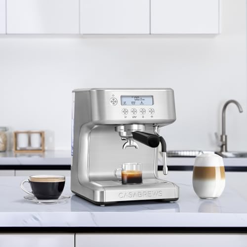 CASABREWS Ultra Espresso Machine with LCD Display, Powerful Milk Frother and Customizable Brewing Temperature, Provides Barista-Level Lattes and Cappuccinos - Image 3