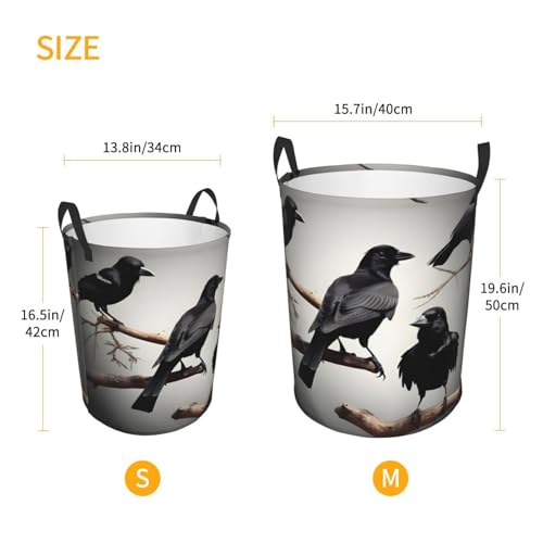 Panier à linge imperméable grand format imprimé oiseaux corbeau - 6