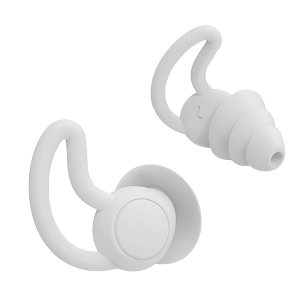 Tassteen Soundproof Earplugs Three Layer Silicone Earplugs Waterproof Swimming Ear Plugs Sleep Noise Reduction Comfortable Easy Install Easy to Use E