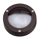 Licht-Erlebnisse Outdoor Wandleuchte Messing Glas Ø 14 cm rund GX53 Braun antik rostfrei Maritim...