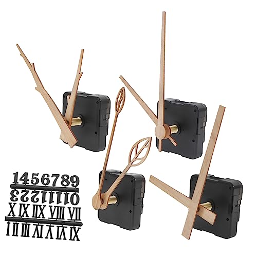 KONTONTY 4セット用壁掛け時計ムーブメント交換キット クォーツ式静音時計メカニズム ローマ数字 アラビア数字付き
