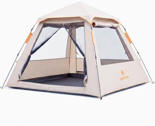 Camping Tent 4 Person, 50s Quick Easy Set-up Instant Cabin Tent