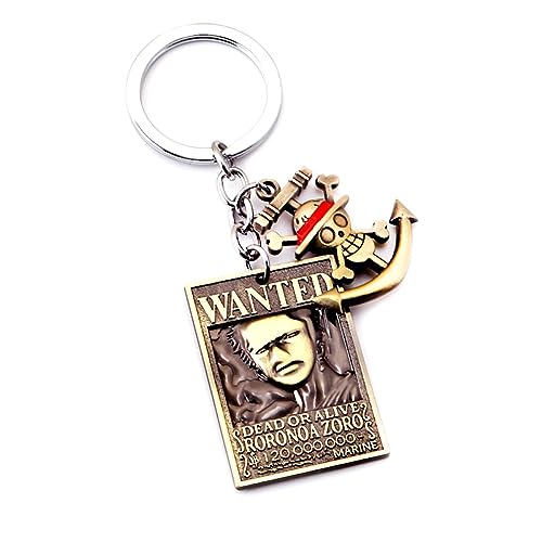 AYQKLNM One Piece Wanted Zoro - Llaveros y llaveros con colgante ...