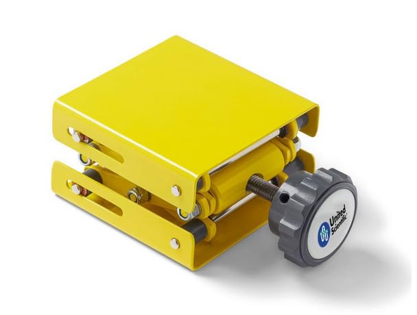 United Scientific™ EcoLift - Gato de Laboratorio, 4 x 4 Pulgadas, Plataforma de Soporte de Tijera de Acero Inoxidable, Mesa de Soporte de elevación de Laboratorio, Rango de Altura de elevación