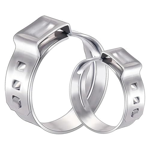 Gvvsjgdbis 35 abrazaderas de sujeción PEX de 1/2 Pulgada, anillo de engarzado de acero inoxidable Pex collar de sujeción de oreja única para accesorios de tubería Pex