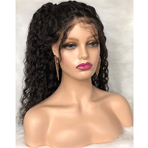 Voloria Realistic Female Mannequin Head with Shoulder Manikin PVC Head Bust Wig Head Stand with Makeup for Wigs Display Necklace Earrings Beige - Thumbnail 2