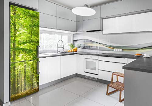 Pegatinas para refrigerador de paisajes de bosque para decorar paredes de cocina 3