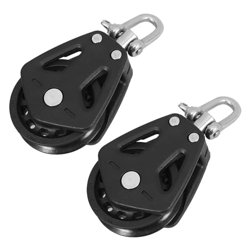 Bloque giratorio doble de nylon y acero inoxidable Tofficu para barcos pack de 2