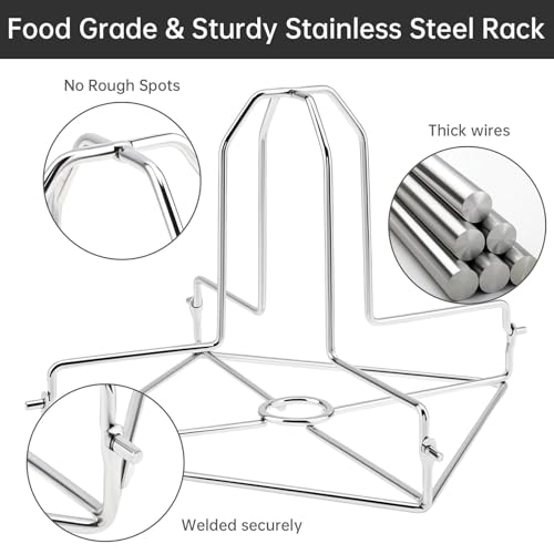 Soporte para pollo de cerveza en acero inoxidable para barbacoa y horno pack de 2 unidades 6