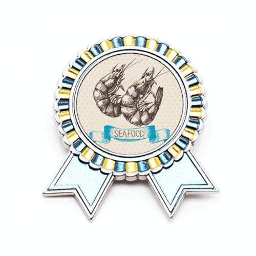 Broche crevette fruits de mer en métal M, la solution pour raviver une tenue terne