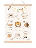 Mutzauber® Poster Affirmationsposter A3 Kinderzimmer Jungen Mädchen Bilder Kinderzimmer Motivation Bär Tiere Kinder Kindergarten verschiedene Motive Wandposter (A3 inkl. Rahmen)