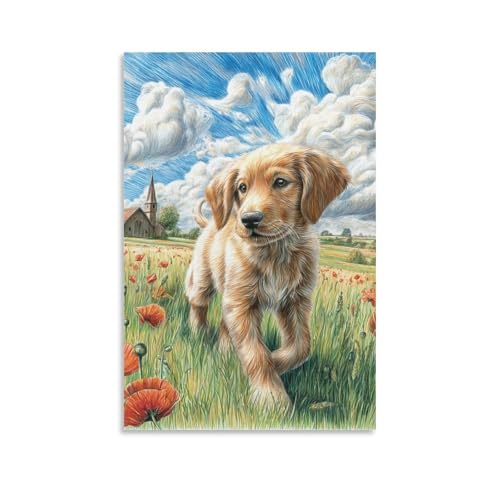 Impression Sur Toile Chien Affiche Décoration Murale Maison Salon 24x36inch