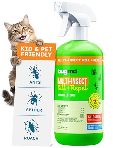 BugMD Pet Safe Multi-Insect Killer & Repellent | Peppermint Oil Spray for Spiders, Ants & Roaches...